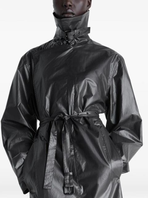 LEMAIRE belted collar wrap coat - Black