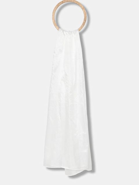 Answear.LAB szal jedwabny damski kolor biały gładki - zdjęcie produktu nr 1