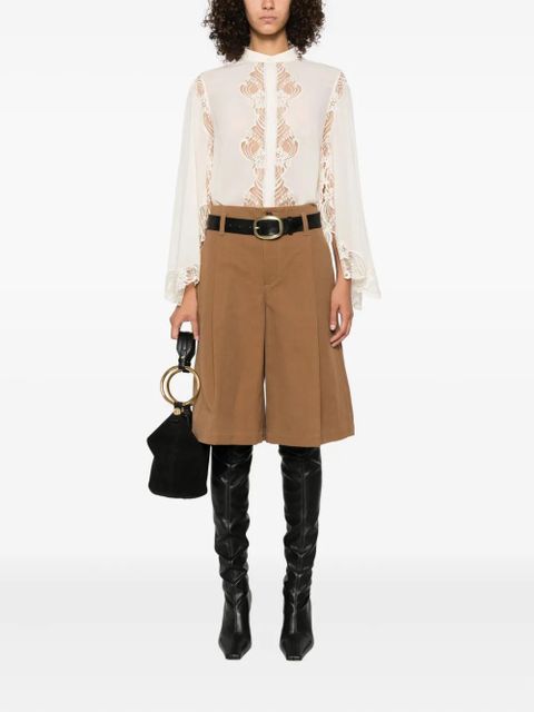 Chloé lace-trimmed blouse - Neutrals