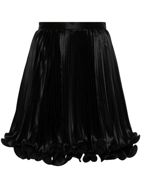 Balmain pleated satin mini skirt - Black - zdjęcie produktu nr 1