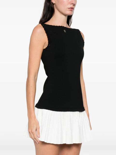 SANDRO ruffled pleated midi dress - Black