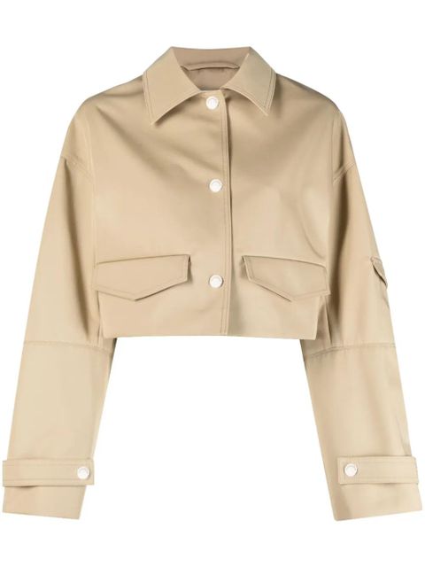 Nanushka Bracha cropped shirt jacket - Neutrals - zdjęcie produktu nr 1