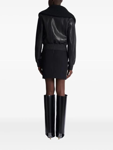 Balmain knit-collar button jacket - Black