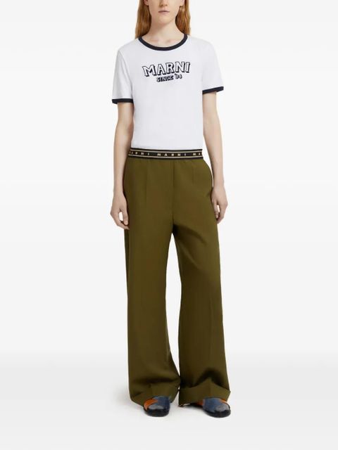 Marni logo trousers - Green