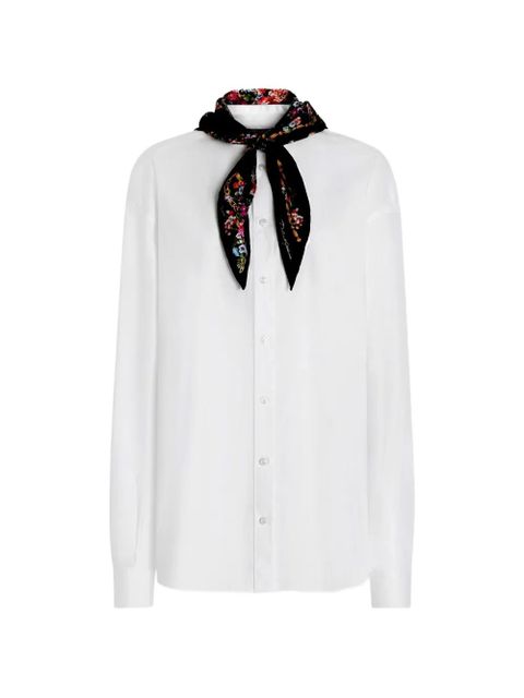 Dolce & Gabbana poplin shirt with silk scarf - White - zdjęcie produktu nr 1