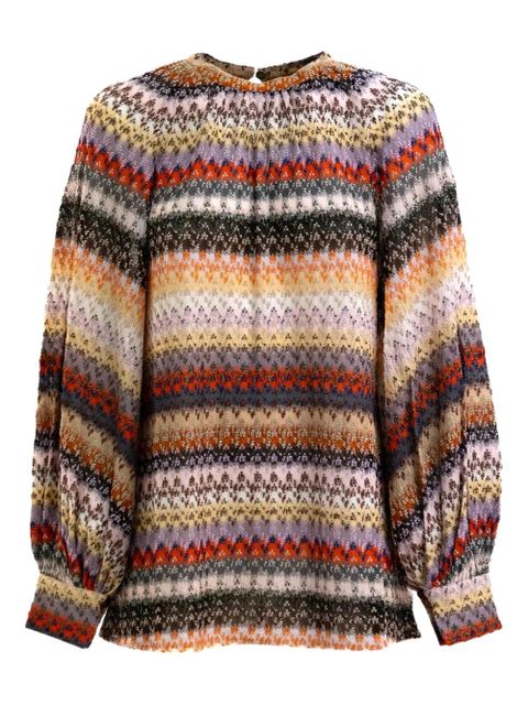Missoni striped balloon-sleeve top - Neutrals - zdjęcie produktu nr 1