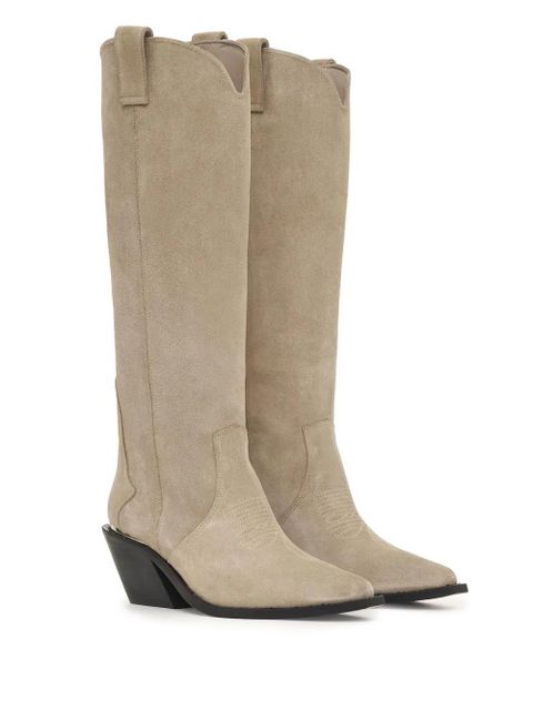 ANINE BING Tania knee-high suede boots - Neutrals - zdjęcie produktu nr 2
