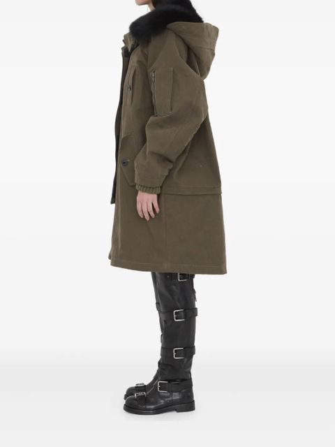 Dolce & Gabbana fur-trim padded coat - Green