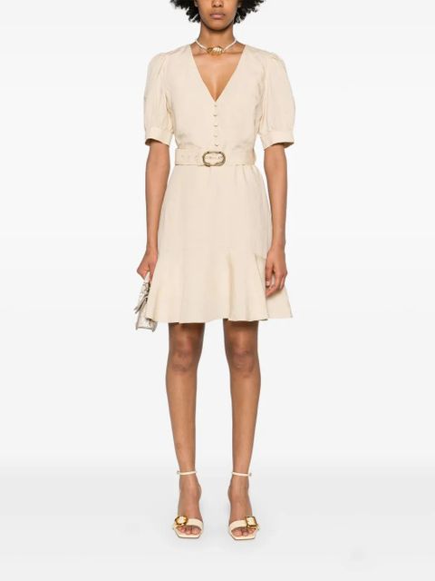 TWINSET puff-sleeves flared midi dress - Neutrals - zdjęcie produktu nr 2