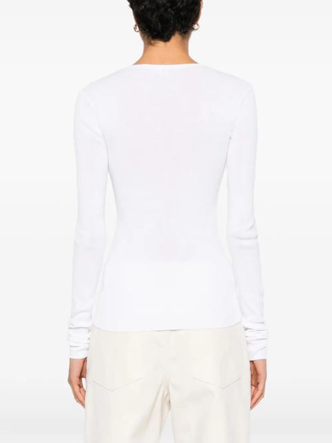 TOTEME long-sleeve cotton top - White