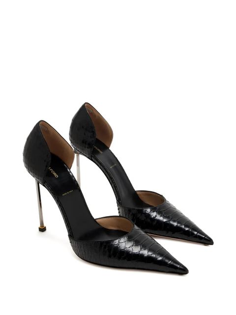 TOM FORD D'Orsay pointed textured heel pumps - Black - zdjęcie produktu nr 2