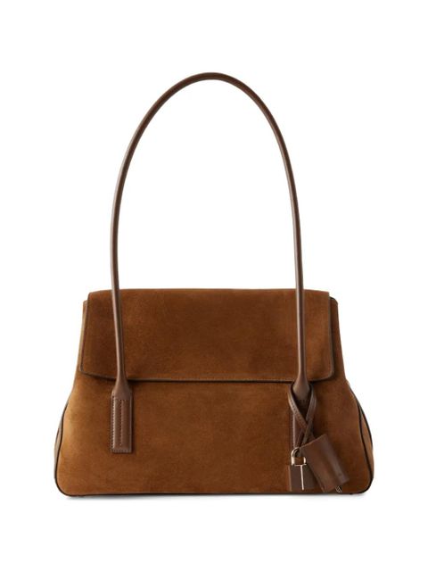 TOM FORD padlock-detail suede shoulder bag - Brown - zdjęcie produktu nr 1