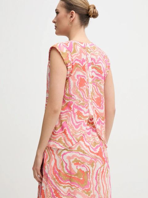 La Petite Française bluzka bawełniana BERTHE damska kolor różowy wzorzysta BERTHE