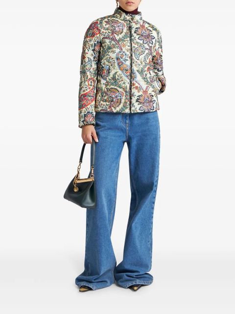ETRO paisley-print down puffer jacket - Neutrals