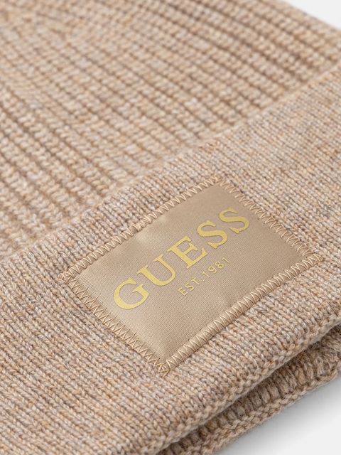 Guess czapka z dodatkiem wełny BRENTON kolor beżowy AW5436 POL03 - zdjęcie produktu nr 2