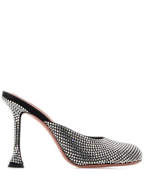 Amina Muaddi 95mm Iris mules - Black - zdjęcie produktu nr 1