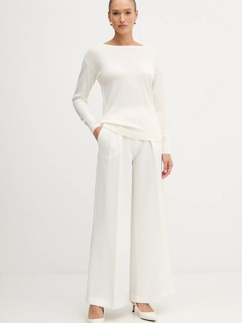 Sisley sweter wełniany damski kolor beżowy lekki 11BAM1A48