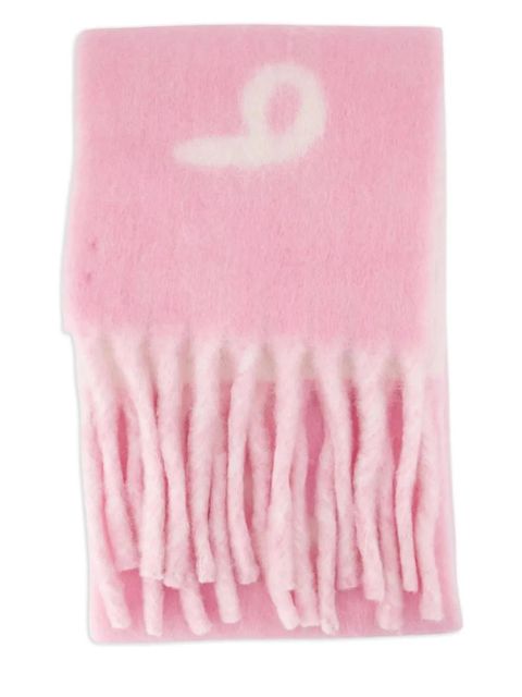 Burberry logo-intarsia fringed scarf - Pink - zdjęcie produktu nr 1