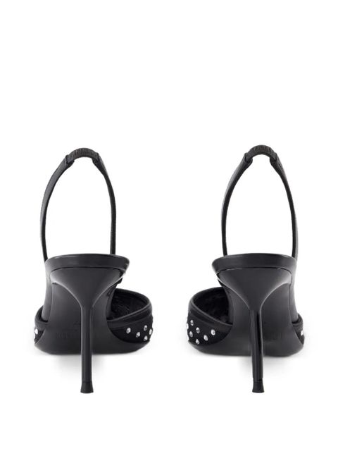 Paris Texas crystal-embellished slingback pumps - Black - zdjęcie produktu nr 2