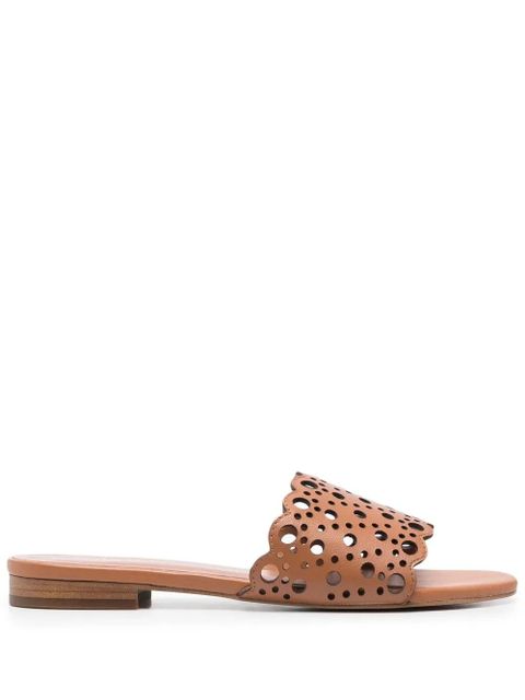 TWINSET slip-on flat sandals - Brown - zdjęcie produktu nr 1