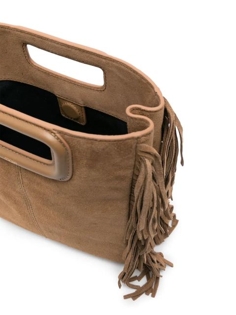 Maje M fringed suede tote bag - Brown