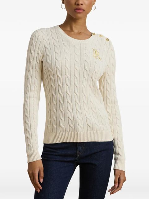 Lauren Ralph Lauren cable-knit buttoned sweater - Neutrals
