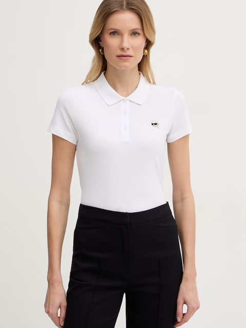 Karl Lagerfeld polo damskie bawełniane IKON - zdjęcie produktu nr 2