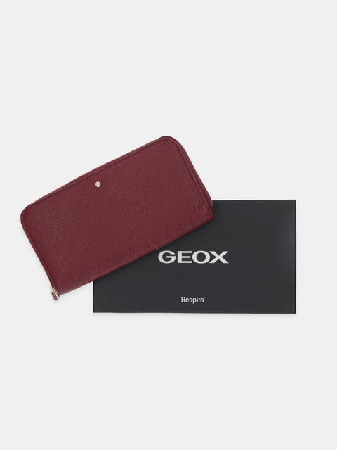 Geox portfel skórzany D35K3H-00046 D.WALLET damski kolor bordowy D35K3H 00046