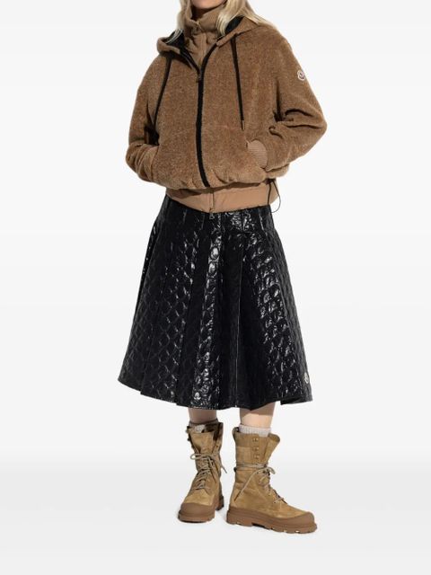 Moncler hooded teddy fleece jacket - Brown