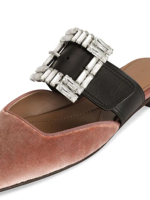 Dolce & Gabbana crystal-buckle slippers - Neutrals