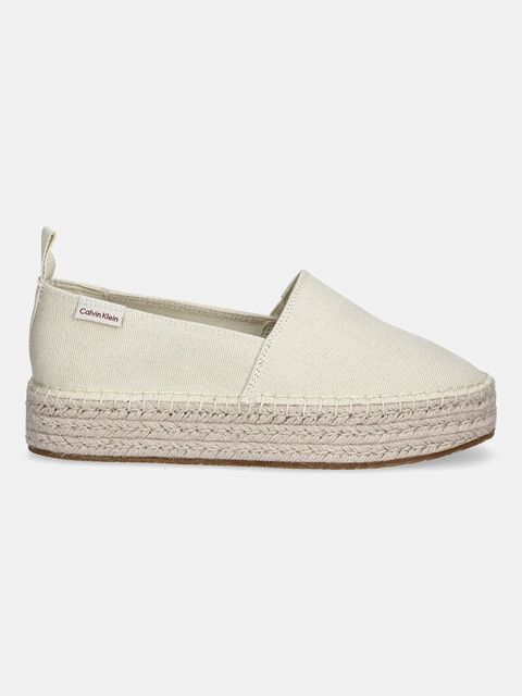 Calvin Klein Jeans espadryle PLATFORM ESPADRILLE ML CS kolor beżowy na platformie YW0YW01871 - zdjęcie produktu nr 2