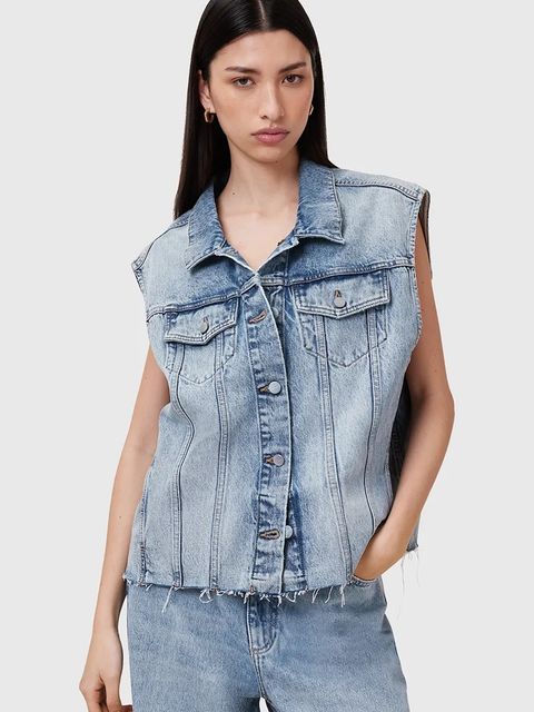 AllSaints bezrękawnik jeansowy LAURA - zdjęcie produktu nr 1
