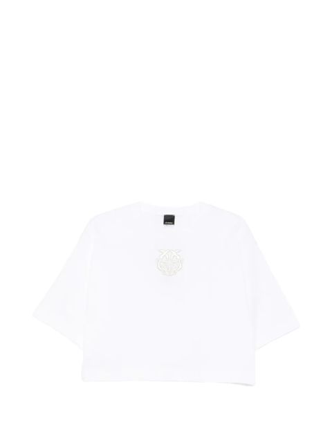 PINKO Borghetto embellished crop T-shirt - White - zdjęcie produktu nr 1