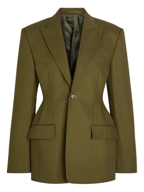 WARDROBE.NYC notched-lapels blazer - Green - zdjęcie produktu nr 1