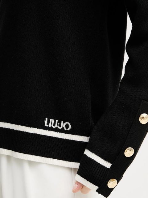 Liu Jo sweter z domieszką jedwabiu damski kolor czarny TF5229.MS59L