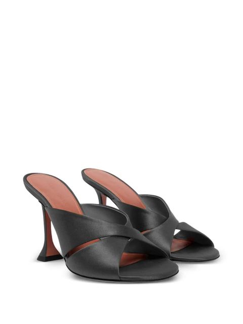 Amina Muaddi Salma criss cross silk-heeled sandals - Black - zdjęcie produktu nr 2