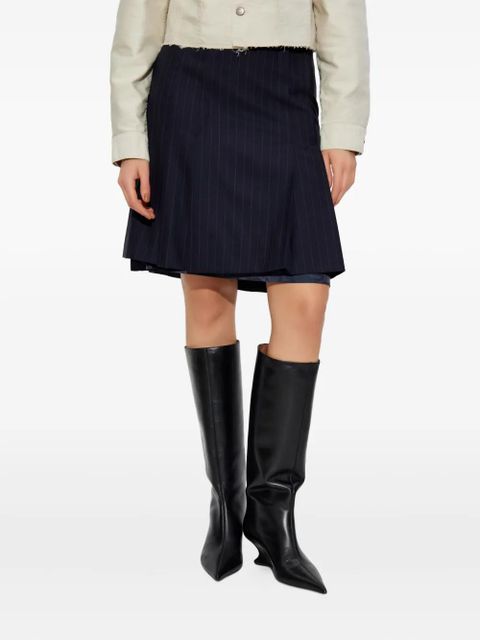 Maison Margiela pinstripe-pattern midi skirt - Blue