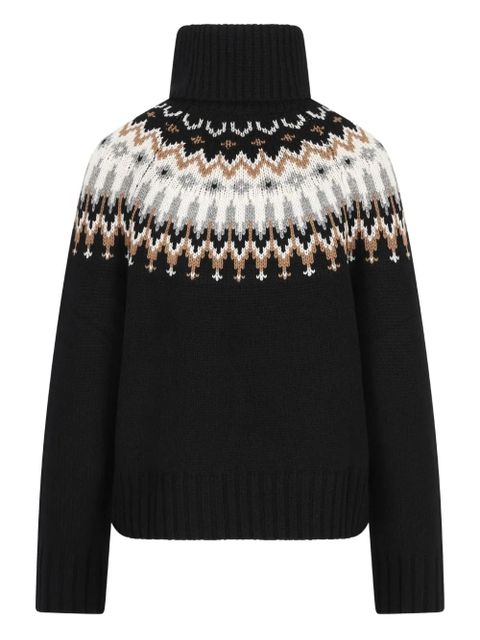 BOGNER patterned roll-neck sweater - Black