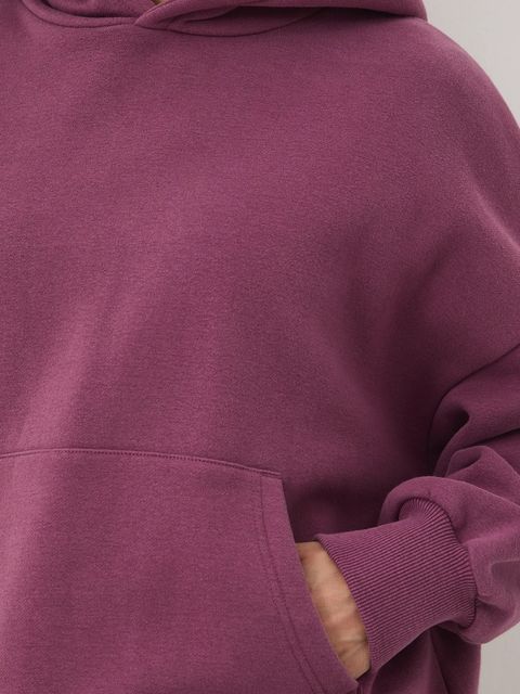 Medicine bluza damska kolor fioletowy z kapturem gładka