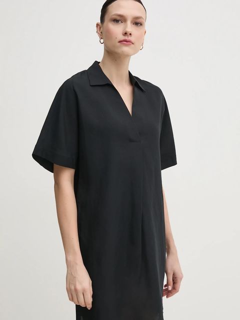 Calvin Klein sukienka z domieszką lnu - zdjęcie produktu nr 1