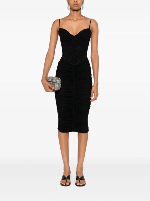Blumarine ruched midi party dress - Black - zdjęcie produktu nr 2