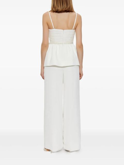 Self-Portrait bow-detailing jumpsuit - White