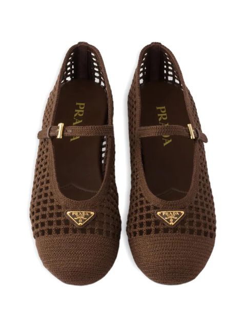 Prada crochet ballet flats - Brown