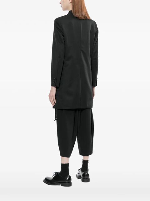 Comme Des Garçons feather-trim coat - Black