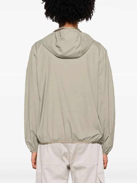 Moncler logo-patch hooded windbreaker jacket - Green