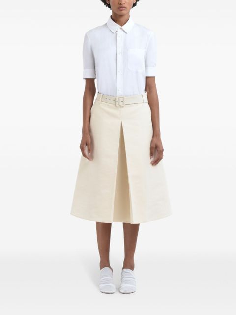 Marni belted midi skirt - White
