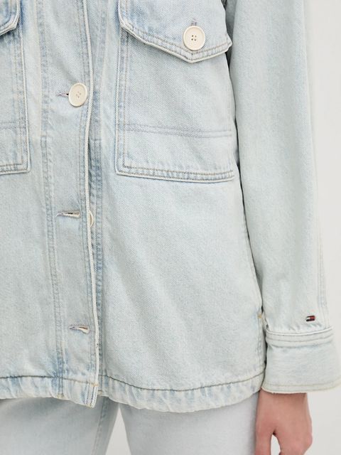 Tommy Hilfiger kurtka jeansowa kolor niebieski przejściowa WW0WW44410