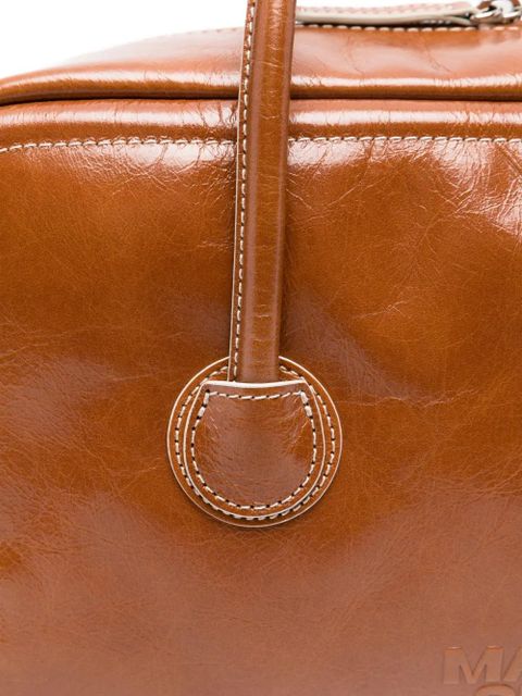 Marge Sherwood leather top-handle tote bag - Brown