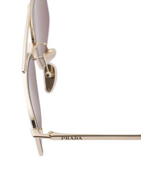 Prada Eyewear geometric-frame sunglasses - Gold