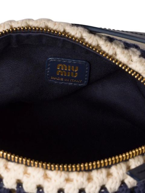 Miu Miu striped crochet shoulder bag - Blue - zdjęcie produktu nr 2